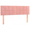Cabecero con LED de terciopelo rosa 144x5x78/88 cm 4