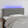 Cabeceira de cama c/ luzes LED tecido 90x5x78/88cm cinza-escuro 1