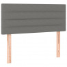 Cabeceira de cama c/ luzes LED tecido 90x5x78/88cm cinza-escuro 4