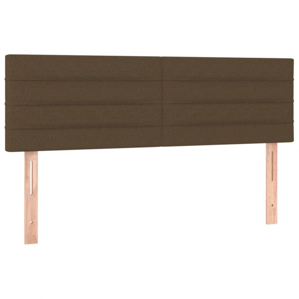 Cabecero con LED de tela marrón oscuro 144x5x78/88 cm M 4