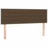 Cabeceira de cama c/ luzes LED tecido 144x5x78/88 cm castanho 4