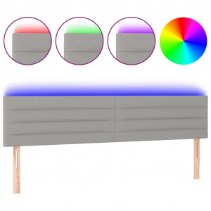 Cabecero con LED de tela gris claro 160x5x78/88 cm H