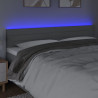Cabecero con LED de tela gris claro 160x5x78/88 cm 3