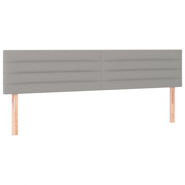 Cabeceira de cama c/luzes LED tecido 160x5x78/88 cm cinza-claro M 4