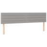 Cabeceira de cama c/luzes LED tecido 160x5x78/88 cm cinza-claro 4