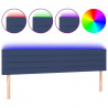 Cabeceira de cama c/ luzes LED tecido 200x5x78/88 cm azul 2