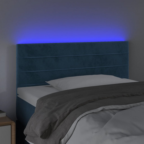 Cabecero con LED de terciopelo azul 100x5x78/88 cm M 3