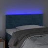 Cabecero con LED de terciopelo azul 100x5x78/88 cm 3