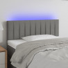 Cabeceira de cama c/luzes LED tecido 100x5x78/88cm cinza-escuro 1