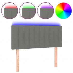 Cabecero con LED de tela gris oscuro 100x5x78/88 cm H