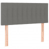 Cabeceira de cama c/luzes LED tecido 100x5x78/88cm cinza-escuro 4