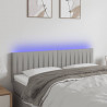 Cabeceira de cama c/ luzes LED tecido 144x5x78/88cm cinza-claro 1
