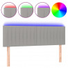 Cabecero con LED de tela gris claro 144x5x78/88 cm 2