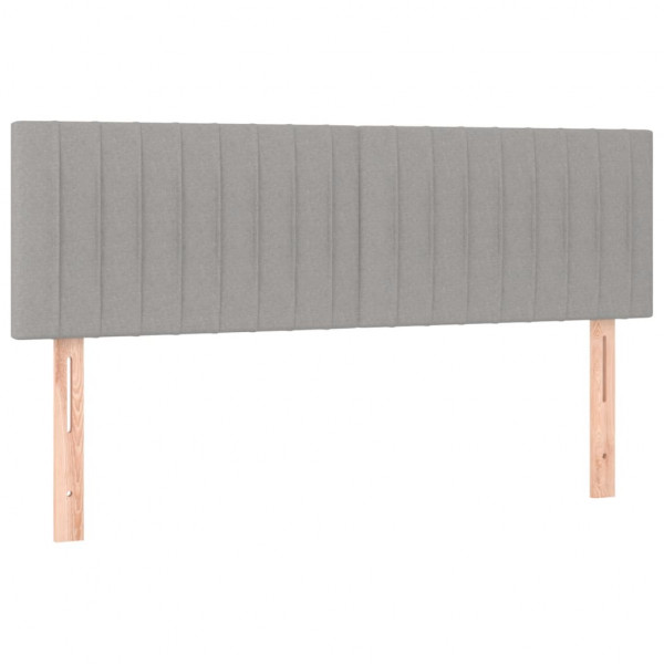 Cabeceira de cama c/ luzes LED tecido 144x5x78/88cm cinza-claro M 4