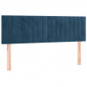 Cabeceira de cama c/ luzes LED veludo 144x5x78/88cm azul-escuro 4