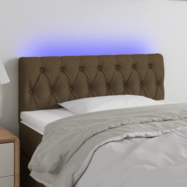 Cabecero con LED de tela marrón oscuro 90x7x78/88 cm D