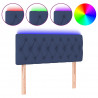 Cabecero con LED de tela azul 90x7x78/88 cm 2