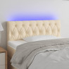 Cabecero con LED de tela color crema 100x7x78/88 cm 1