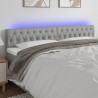 Cabecero con LED de tela gris claro 180x7x78/88 cm 1