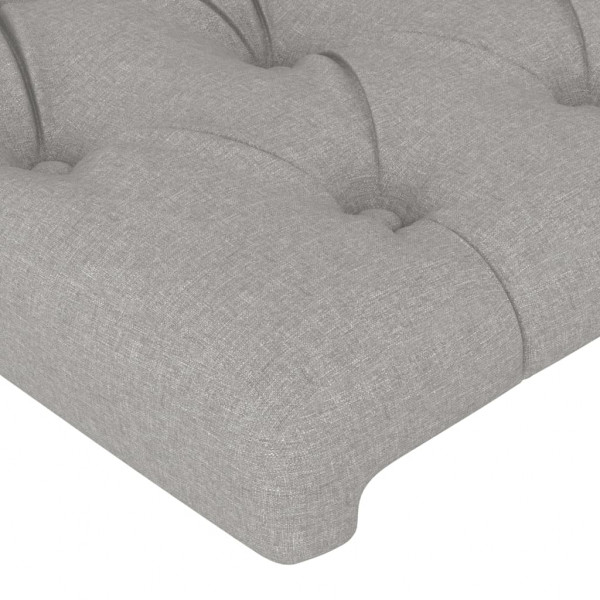 Cabecero con LED de tela gris claro 180x7x78/88 cm M 5