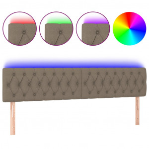 Cabecero con LED de tela gris taupe 200x7x78/88 cm H