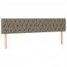 Cabeceira cama luzes LED tecido 200x7x78/88cm cinza-acastanhado 4