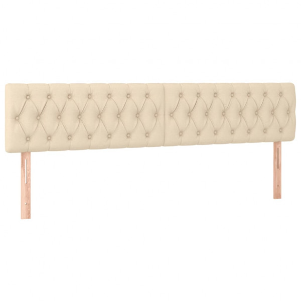 Cabeceira de cama c/ luzes LED tecido 200x7x78/88 cm cor creme M 4