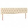 Cabeceira de cama c/ luzes LED tecido 200x7x78/88 cm cor creme 4