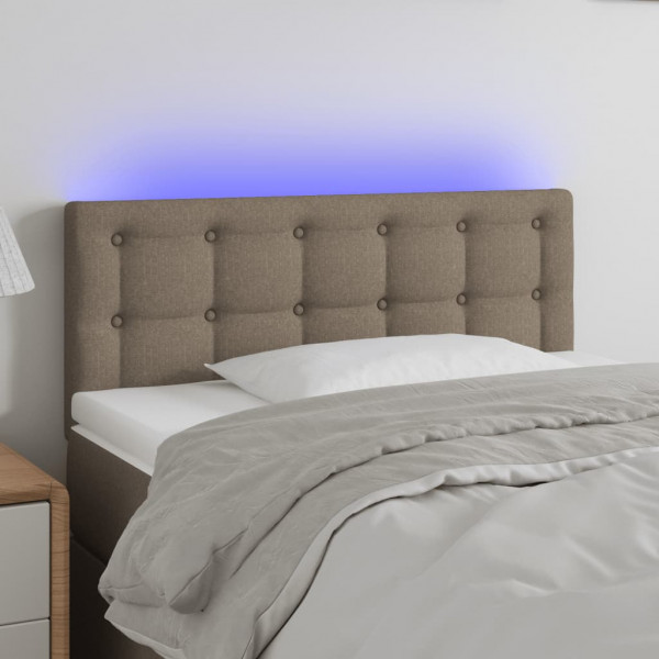 Cabecero con LED de tela gris taupe 90x5x78/88 cm D