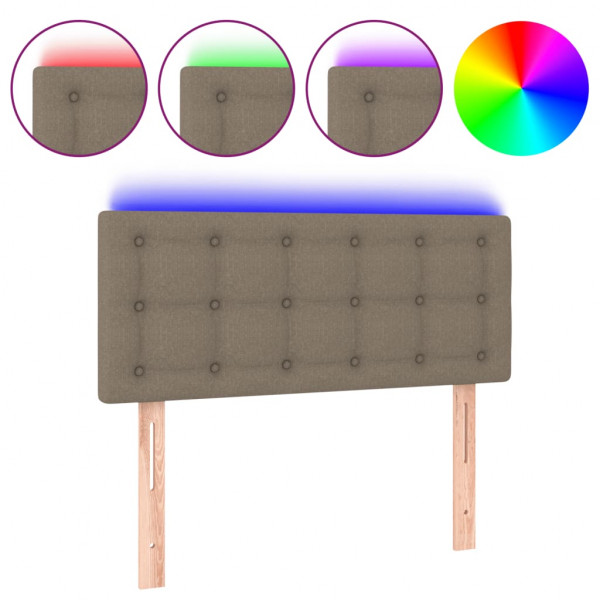 Cabecero con LED de tela gris taupe 90x5x78/88 cm M 2