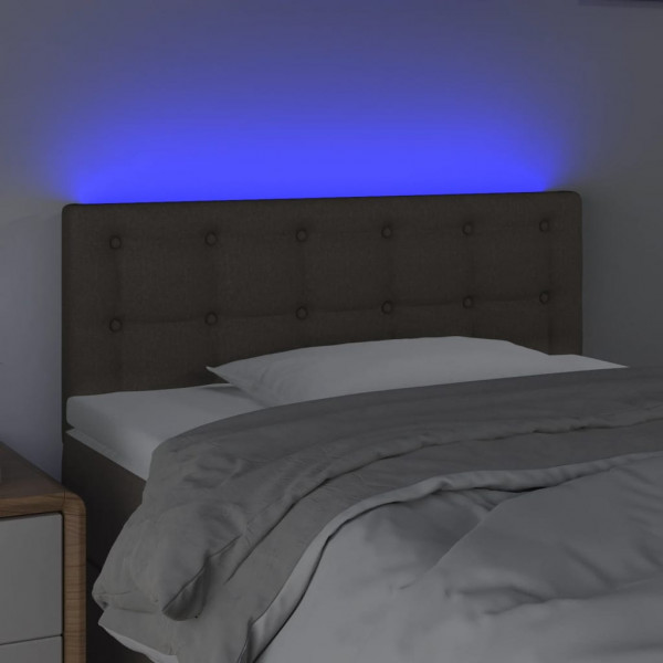 Cabecero con LED de tela gris taupe 90x5x78/88 cm M 3
