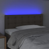 Cabeceira cama luzes LED tecido 90x5x78/88cm cinza-acastanhado 3
