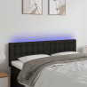 Cabecero con LED de tela negro 144x5x78/88 cm 1