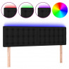 Cabecero con LED de tela negro 144x5x78/88 cm 2