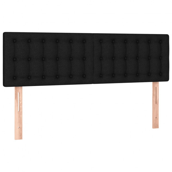 Cabecero con LED de tela negro 144x5x78/88 cm M 4