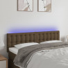 Cabecero con LED de tela marrón oscuro 144x5x78/88 cm 1
