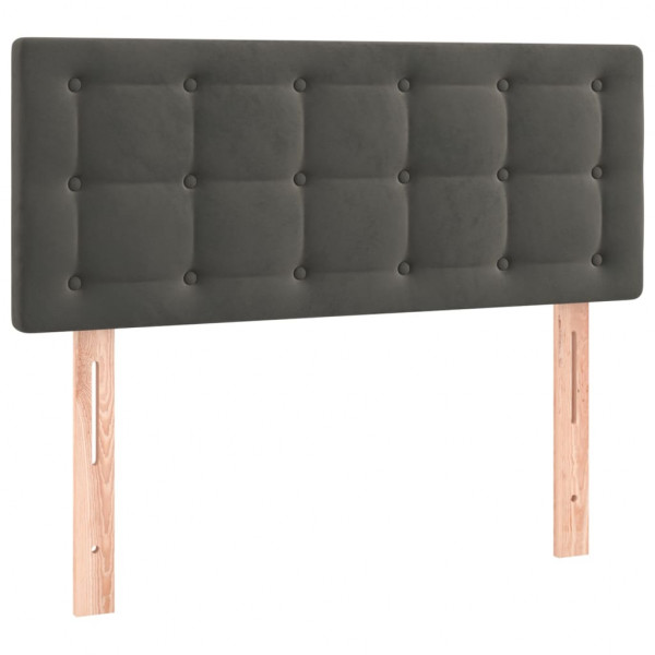 Cabeceira de cama c/luzes LED veludo 100x5x78/88cm cinza-escuro M 4