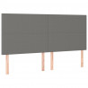 Cabecero con luces LED tela gris oscuro 160x5x118/128 cm 4