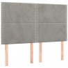 Cabecero con luces LED terciopelo gris claro 144x5x118/128 cm 4