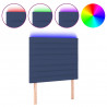 Cabeceira cama c/ LED tecido 80x5x118/128 cm azul 2