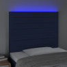 Cabeceira cama c/ LED tecido 80x5x118/128 cm azul 3