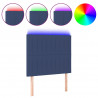 Cabeceira cama c/ LED tecido 100x5x118/128 cm azul 2