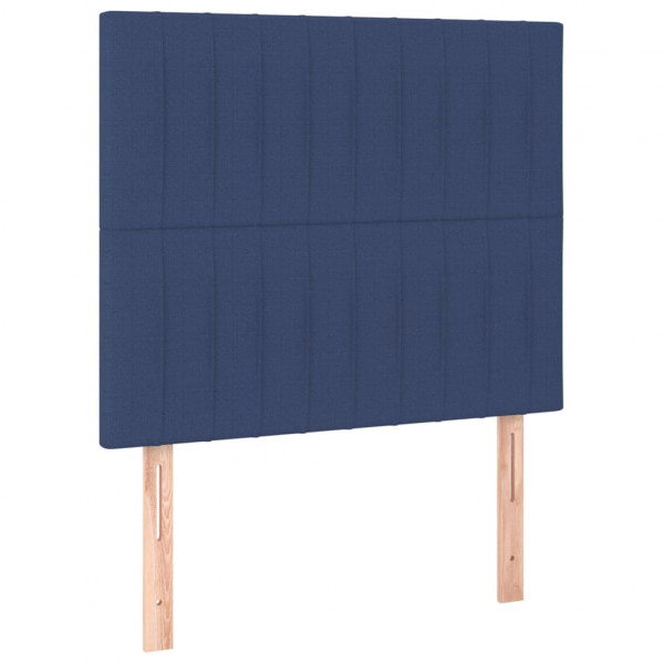 Cabecero con luces LED tela azul 100x5x118/128 cm M 4