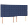 Cabecero con luces LED tela azul 200x5x118/128 cm 4