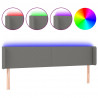 Cabecero con LED de tela gris oscuro 163x16x78/88 cm 2