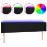 Cabeceira de cama c/ luzes LED tecido 163x16x78/88 cm preto 2