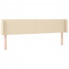 Cabecero con LED de tela crema 163x16x78/88 cm 3