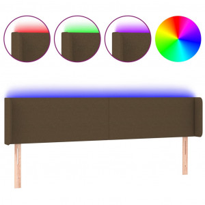 Cabecero con LED de tela marrón oscuro 183x16x78/88 cm H