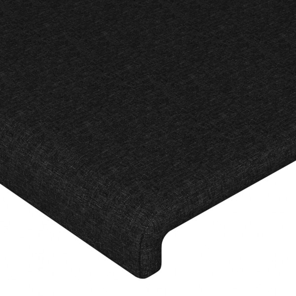 Cabecero con LED de tela negro 203x16x78/88 cm M 5