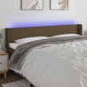 Cabecero con LED de tela marrón oscuro 203x16x78/88 cm 1